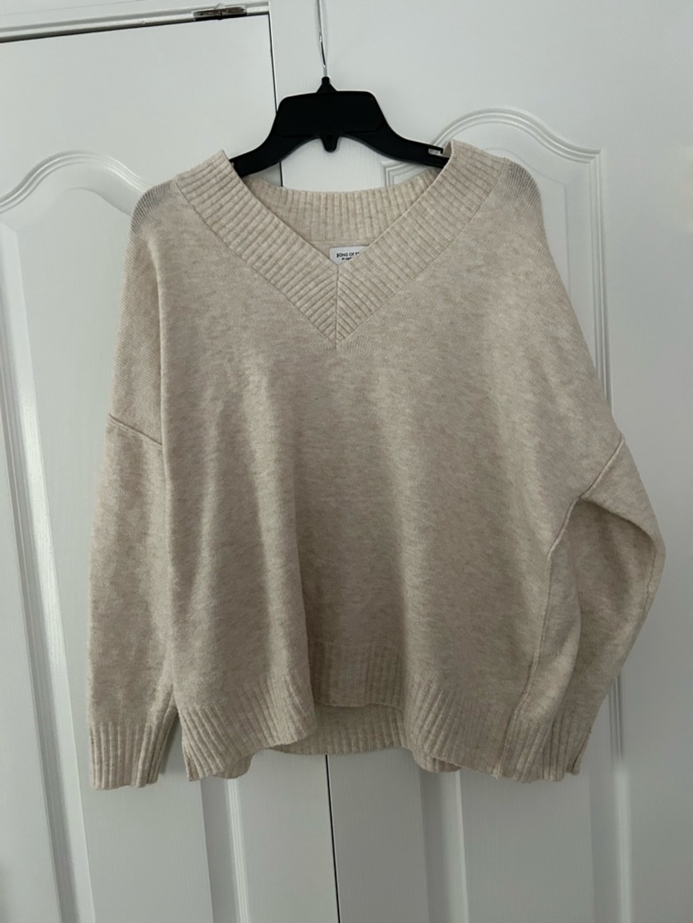 Song of Style V-Neck Oversized Sweater in Cream